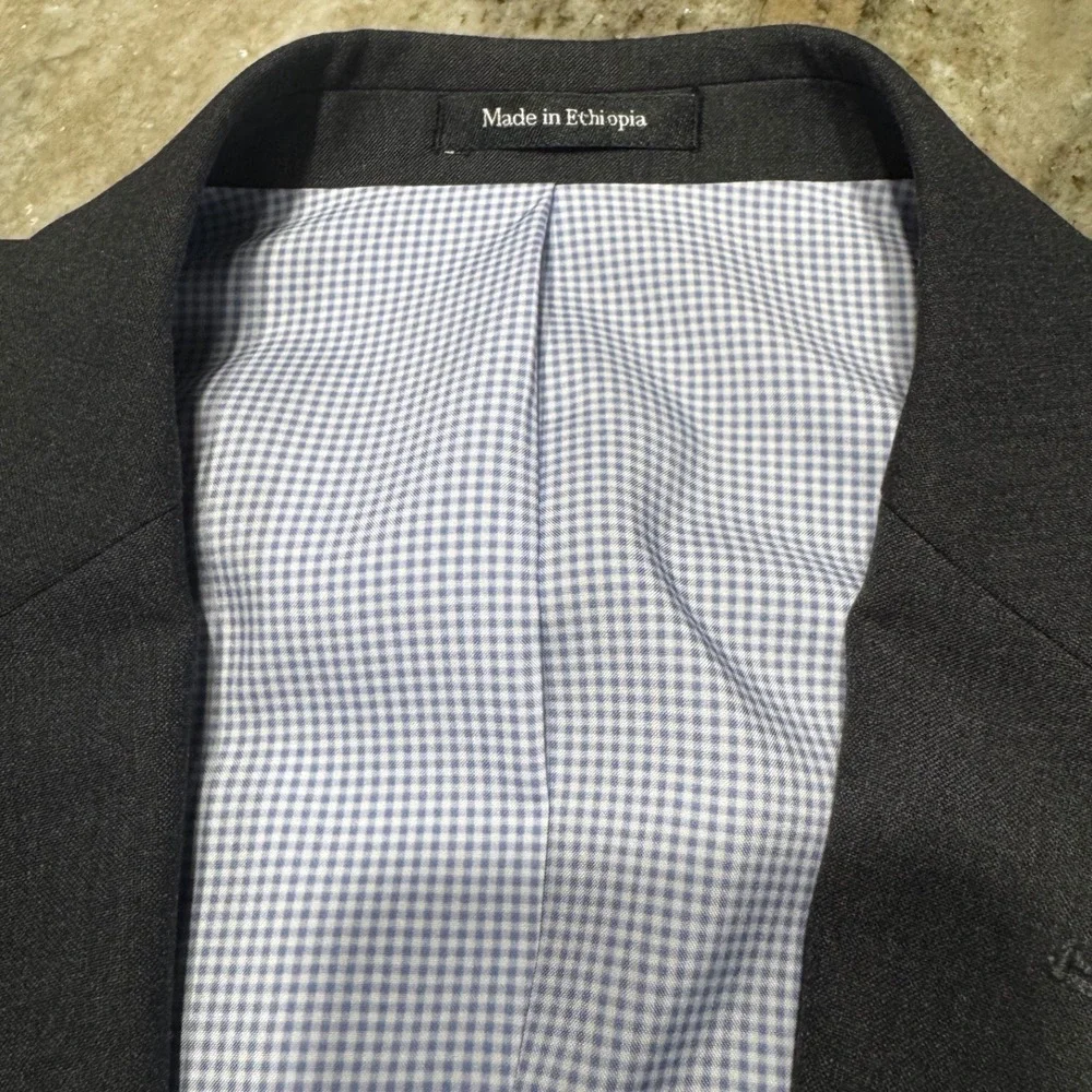 Egara Blazer Mens 38 Long Charcoal Grey Skinny Fit Stretch TwoButton Suit Jacket